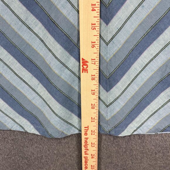GAP Skirt Womens 6‎ Blue White Chevron Stripe Linen Cotton A Line Pockets Summer - Picture 7 of 14